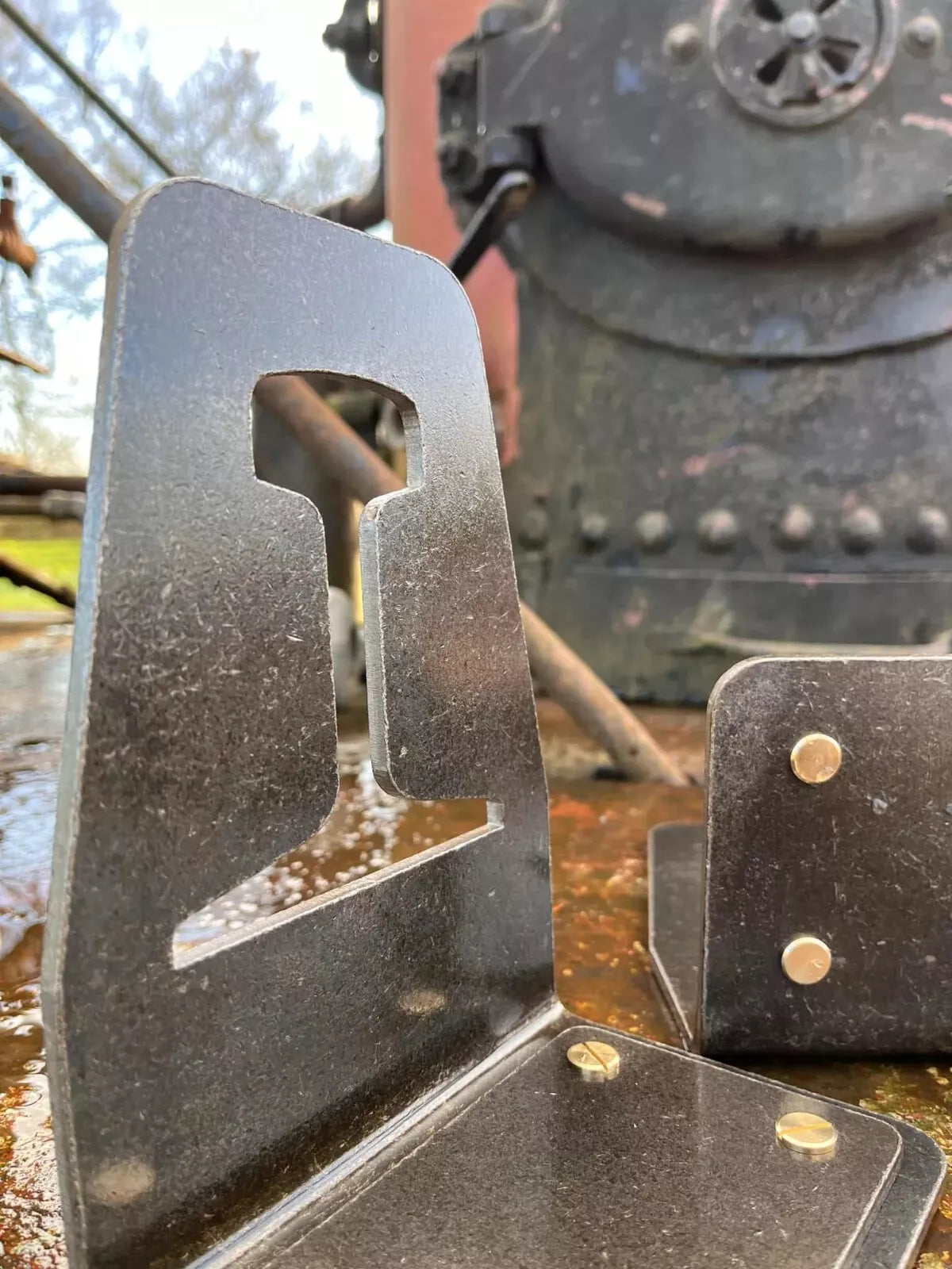 Reclaimed Railway Industrial Stone Washed Book Ends