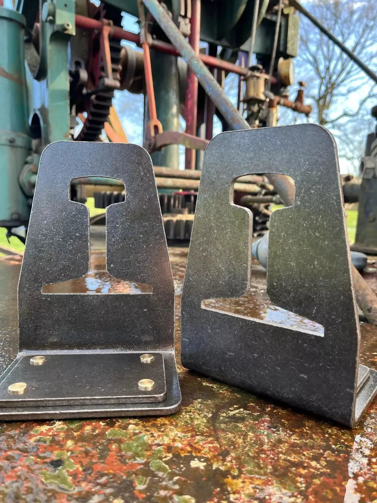 Reclaimed Railway Industrial Stone Washed Book Ends