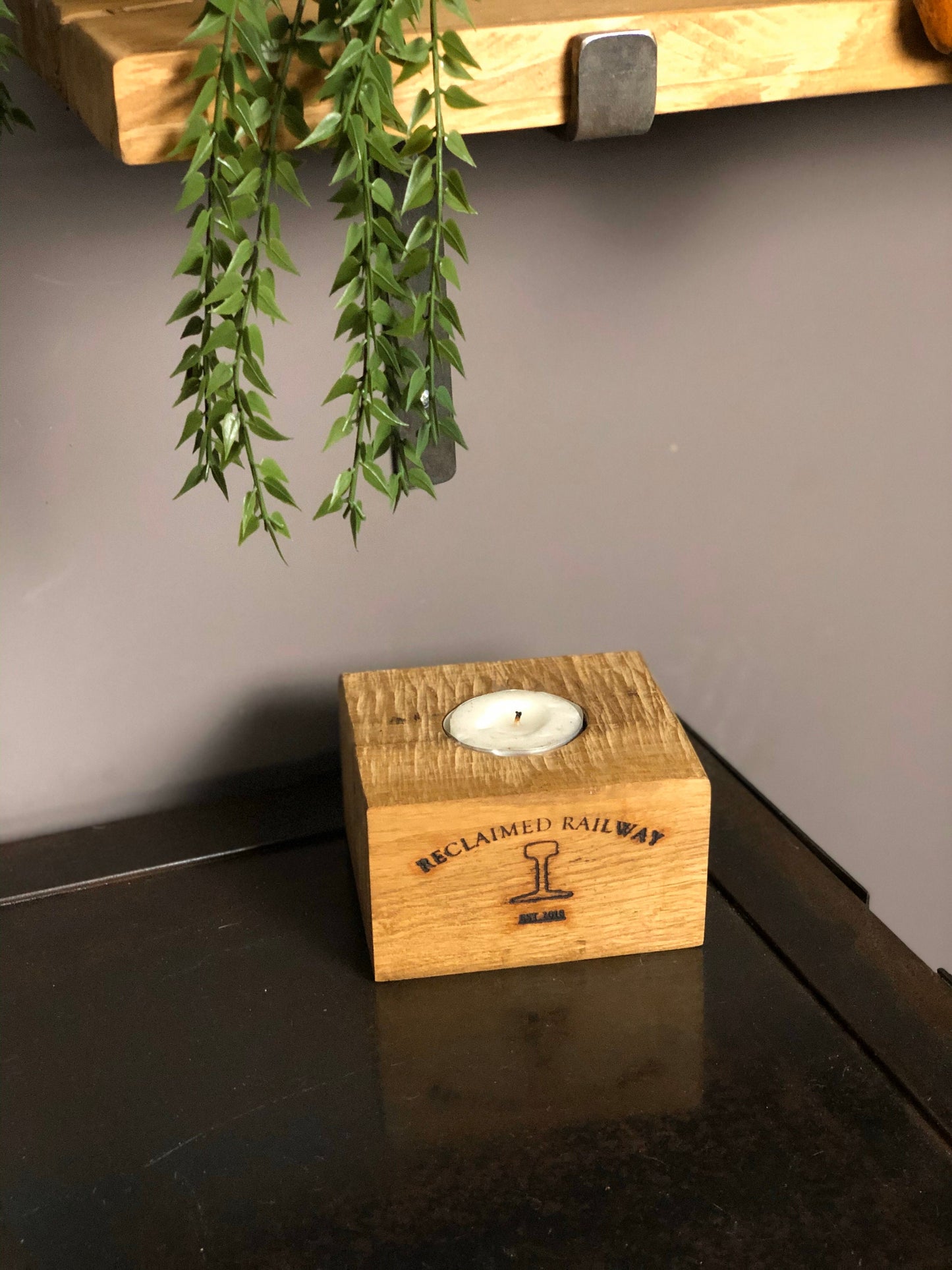 Oak tea light holder