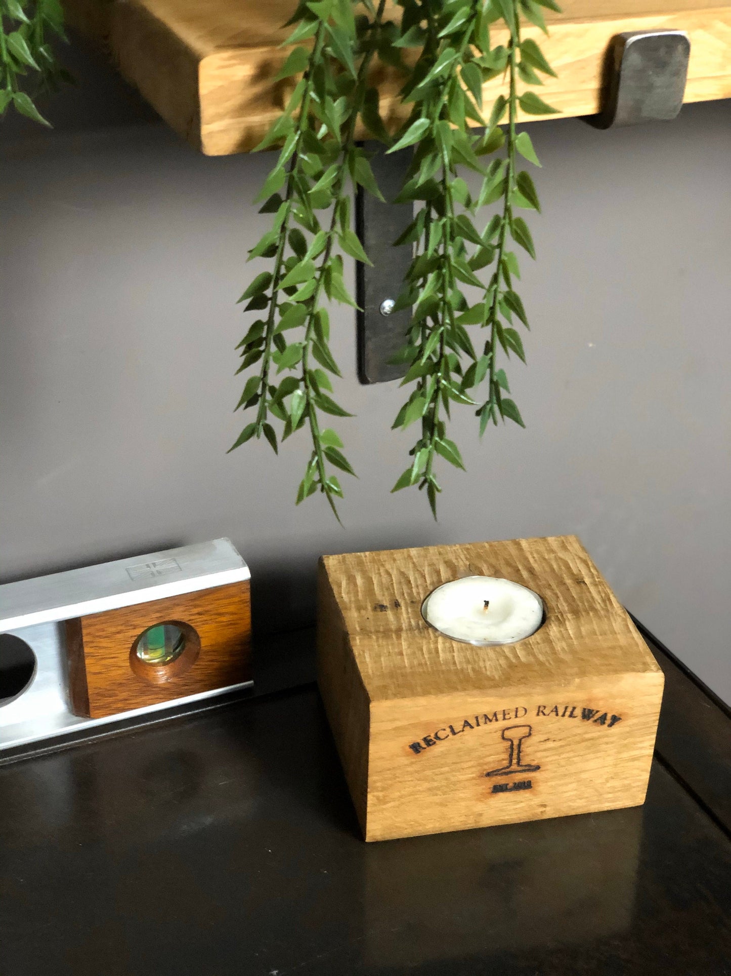 Oak tea light holder