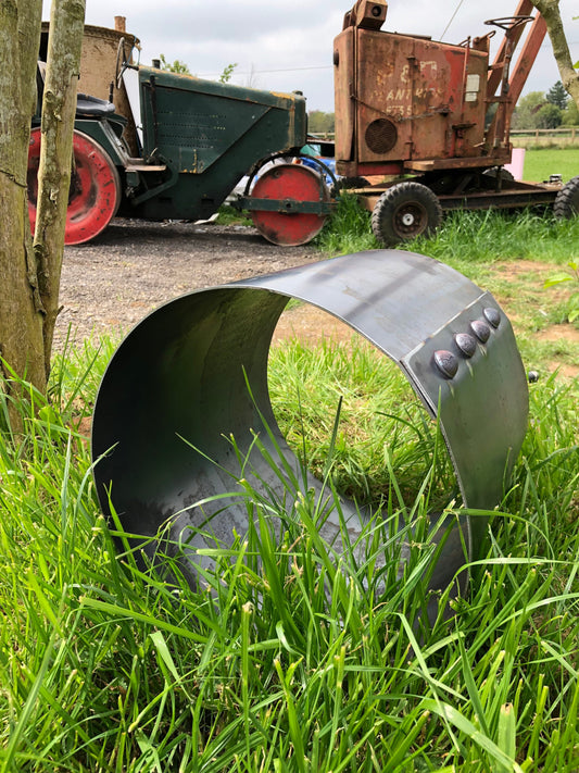 Reclaimed railway Bottomless steel plant pot with solid steel rivets