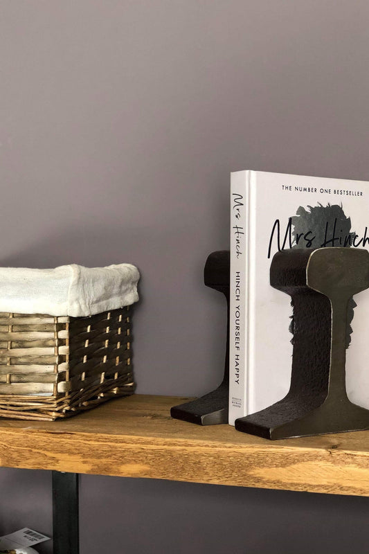 Reclaimed Railway track book ends